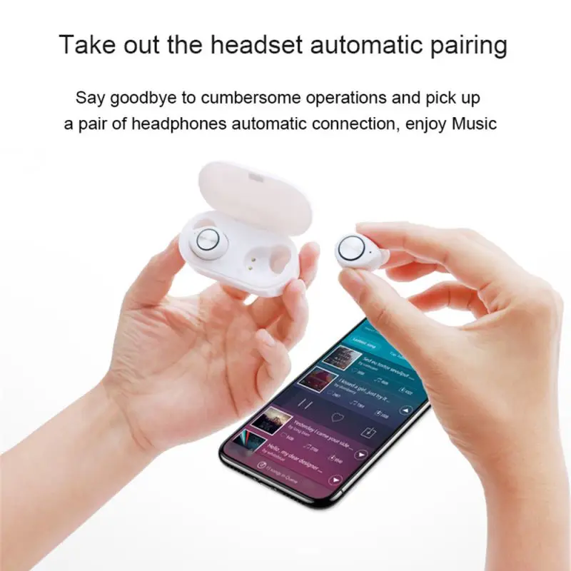 2020 Hot Wireless Headphone Earphone Bluetooth 5 0 HiFi Stereo Headset Handsfree Call Sport Dual Earbuds Built in HD Mic