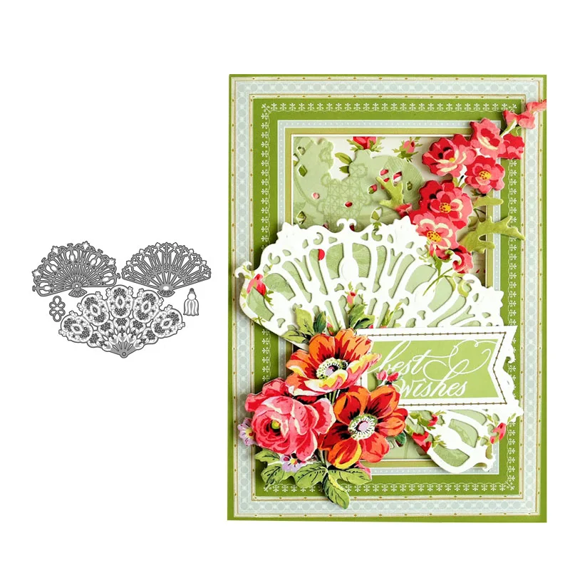 

JC Flower Sector Fan Shape Metal Cutting Dies for Scrapbooking Stencil Handmade Tools Card Make Craft Mold DIY Decor Die Cut