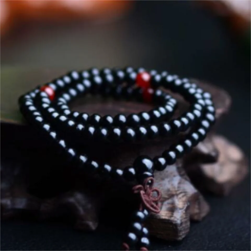 Bracelet Mâlâ Bouddhiste 108 Perles En Bois De Santal - 6 Mm - Unisexe, Bien-être