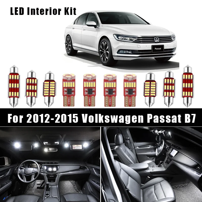 VW Passat B7 LED Innenraumbeleuchtung Premium Kit Set 13 SMD Canbus Weiß 3C