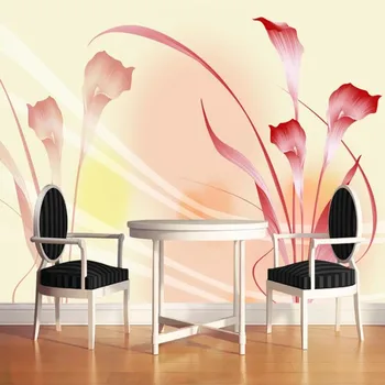 

milofi large wallpaper mural custom 3D hand painted lily TV background wallpaper mural