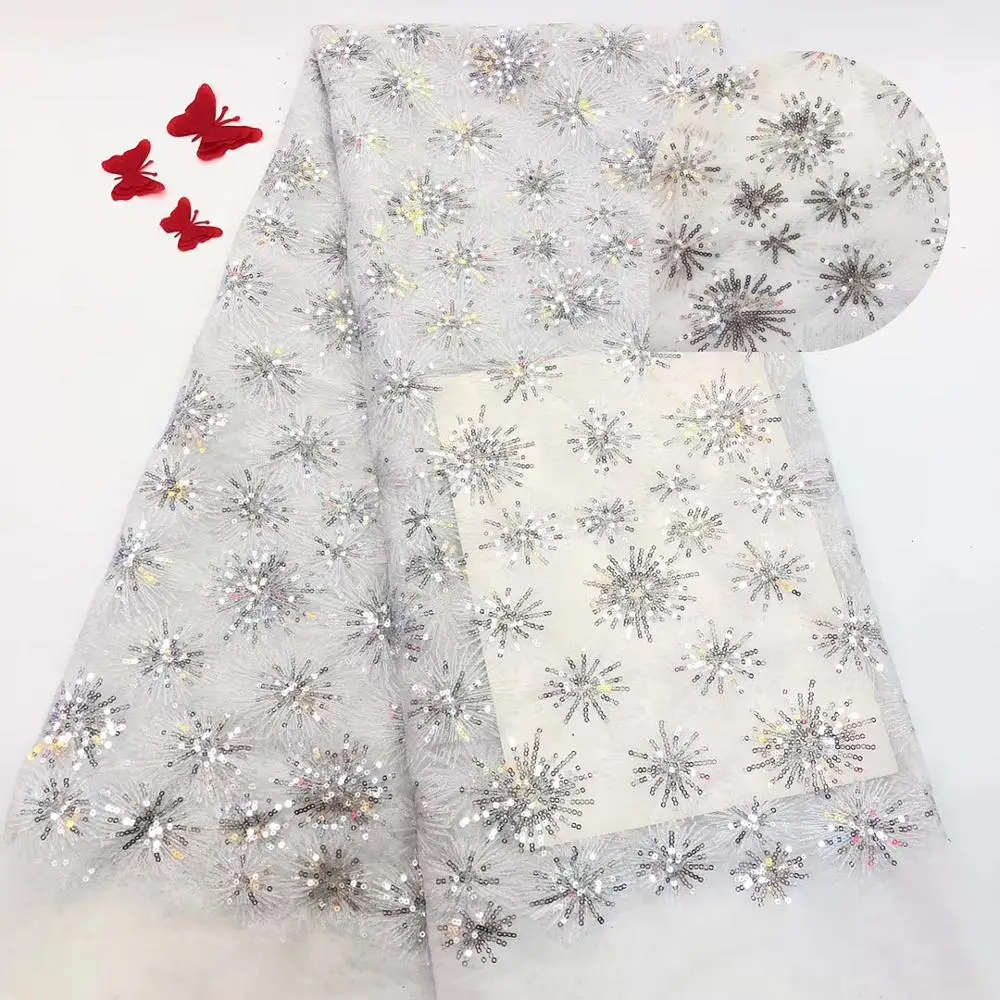 Madison 2019 High Quality Nigerian Lace Fabrics Latest Sequins Mesh African Fabric Bride Guipure French Net | Дом и сад