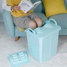 Портативная Складная Ванна для ног, бочка для ног, усиленная с крышкой, ванна для ног, пластиковая бочка для ног, домашняя ванна для ног, глубокая бочка зимой