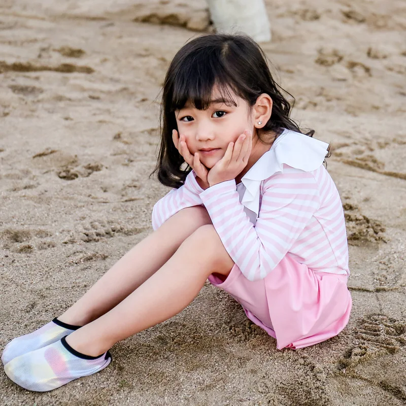 

Girls Small Children Split Type Two Piece Set Bathing Suit CHILDREN'S Swimwear Conservative Students Boxer Culottes-Sports Hot S
