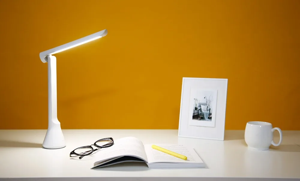 Mi jia Yeelight светодиодный настольный светильник складной USB Перезаряжаемый с затемнением свет для чтения 120 градусов яркость регулируемая настольная лампа