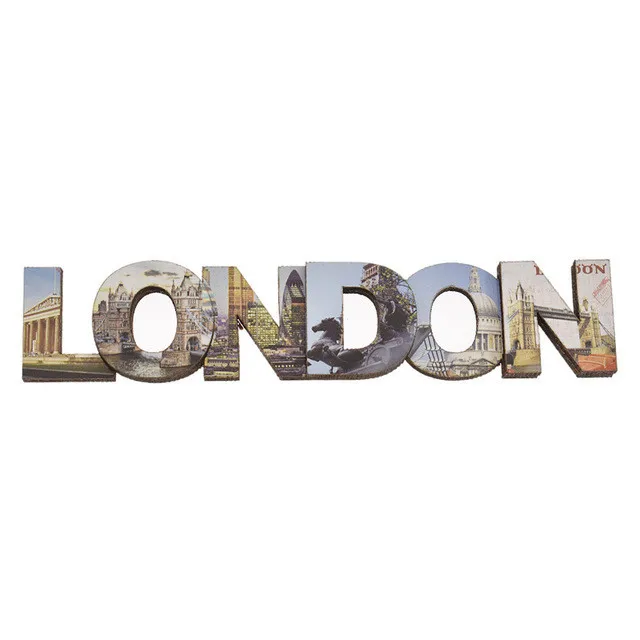 Двухслойный Деревянный 3d Магнитный Магнит на холодильник, Берлинский, Нью-Йорк, Париж, Лондон туристические сувениры, магнитные магниты на холодильник - Цвет: London B
