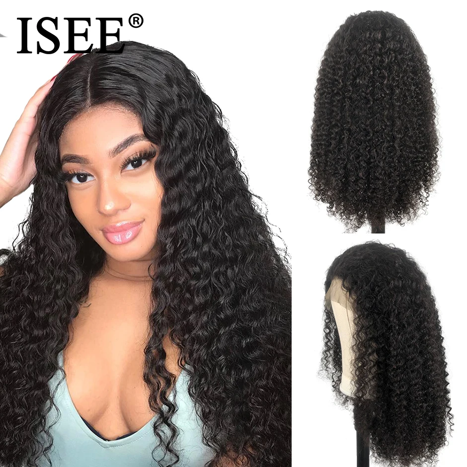 Baratos Pelucas de cabello humano rizado mongol rizado 360 peluca Frontal de encaje 150% de densidad 13X6 pelucas de cabello humano rizado del frente del cordón