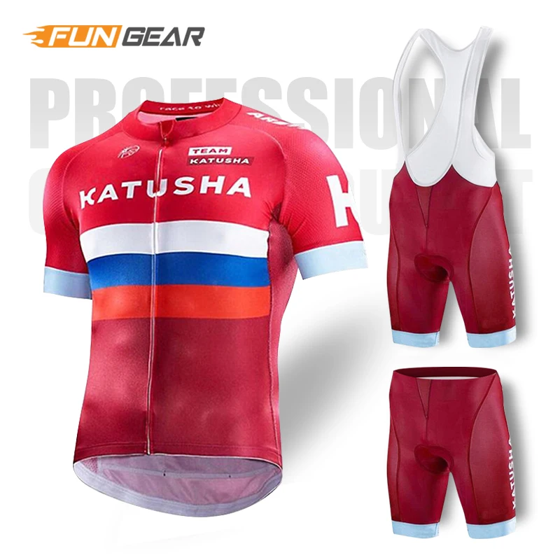Командная велосипедная одежда KATUSHA Pro мужской комплект из Джерси для шоссейного