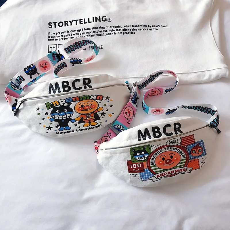 

Canvas Chest Bag Women's 2019 New Style Korean-style Cartoon Printed Bread Superman Wallet INS-Style Crossbody Bag