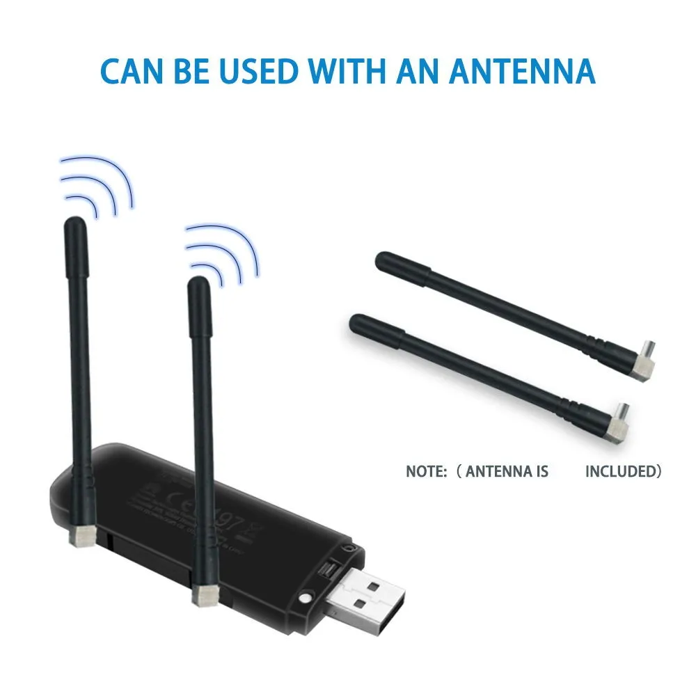 Разблокированный USB модем 150M 4G LTE Huawei E3372 Dongle plus 2 антенны|usb dongle antenna|usb antennahuawei e3372