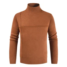 NEGIZBER 2019 New Fashion Mens Winter Sweater Solid Slim Fit Turtleneck Pullovers Men Casual Business Men Sweater