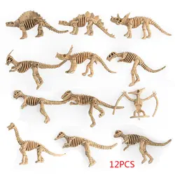 12X модель динозавра, детская игрушка, обучающая игрушка, коллекция скелетов, Набор фигурок, динозавр, реалистичный пластик, домашний декор