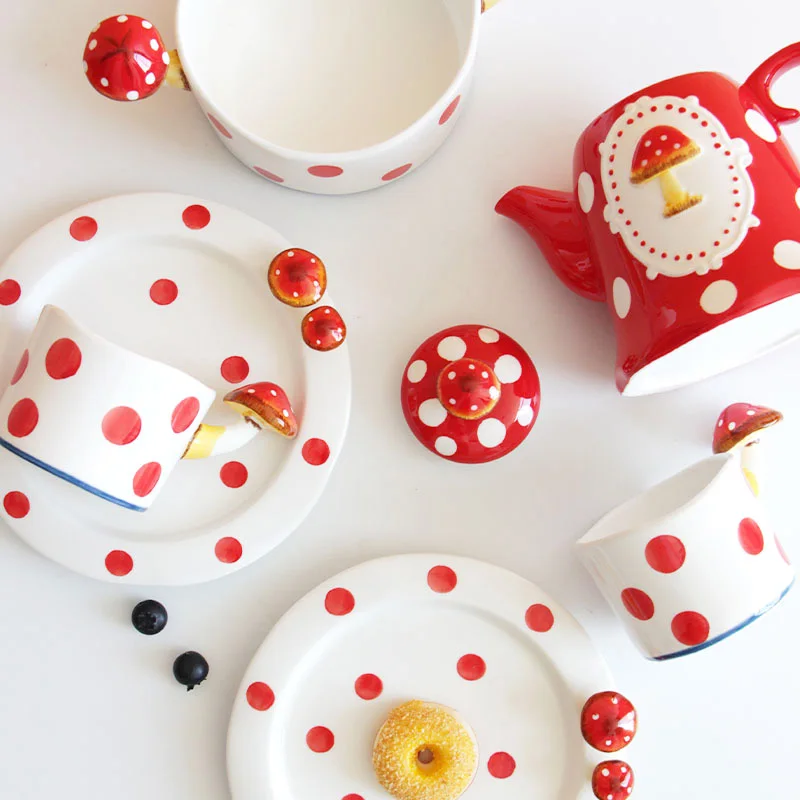 Cute Mushroom Cup Creative Mushroom Bowl Ceramics Mushroom Plate