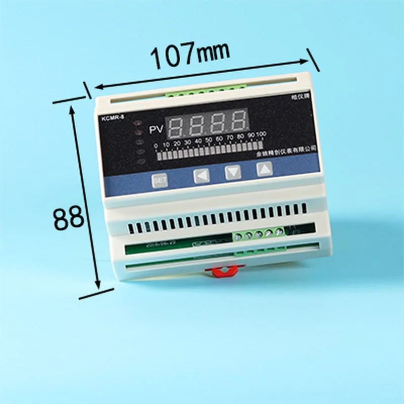 Din Rail 4-20mA DC Input Water Liquid Level Pressure Controller Gauge w 4 Ways Relay DC24V Voltage Output Liquid Level Meter LPG