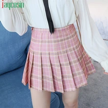 Повседневная тонкая женская плиссированная юбка с высокой талией, дышащая Ретро клетчатая Офисная Женская юбка, летняя свободная модная юбка размера плюс вечерние юбки