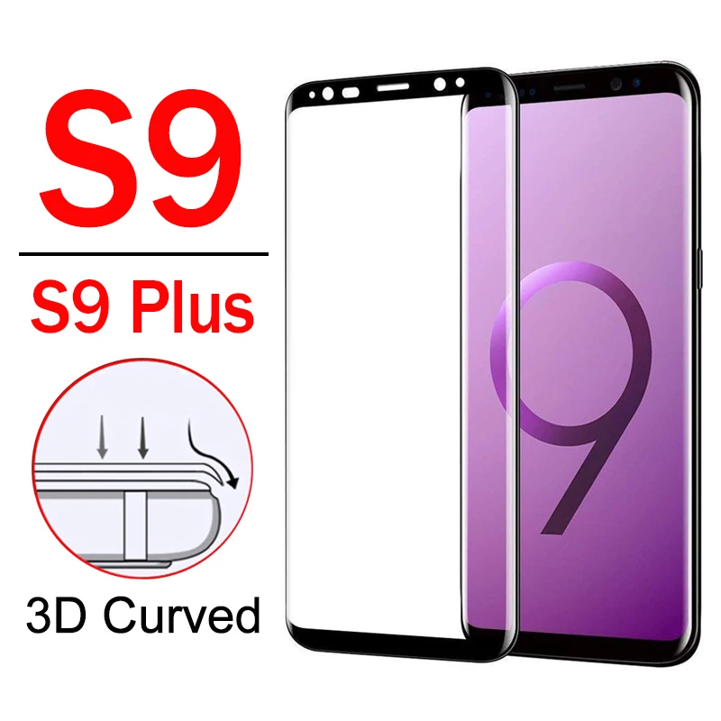 Закаленное стекло для Samsung S9 Galaxy + 3D полное покрытие защита экрана S9Plus 9S 9Plus Plus |