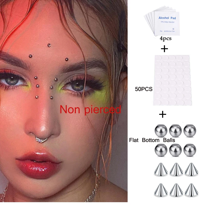 New Arrival Fake Lip Ring Stud Nose Eyebow Dimple Sticker Piercing Body Jewelry Punk Smiley | Украшения и аксессуары