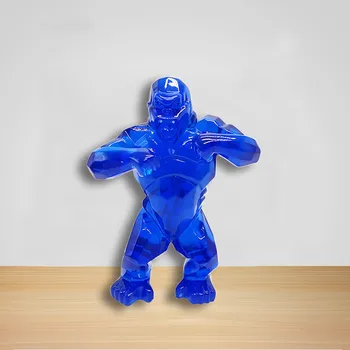 

Customize Color Top Quality 15*6*20cm Resin Angry Gorilla Sculpture King Kong Ornaments Office Home Decor Statue Transparent