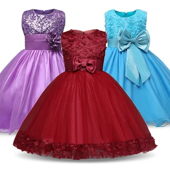 

Girl Floral Princess Party Dress Girls Dress Summer Children Clothing Wedding Birthday 2-9T Tutu Dress For Girls Clothes