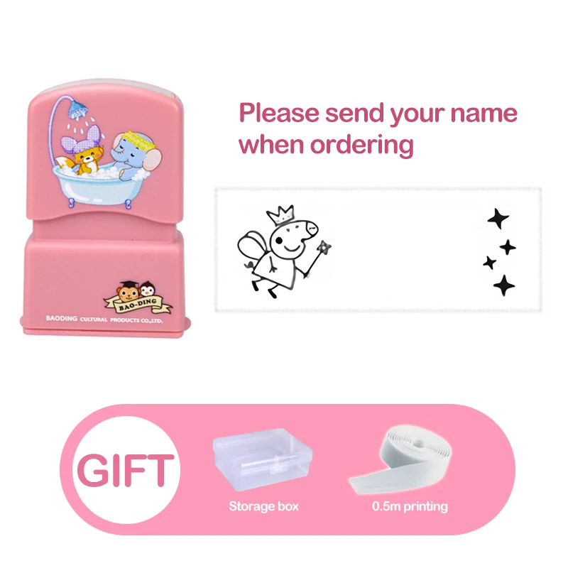 Custom Name Stamp Waterproof Non-fading Seal Custom Signature Ink Pad Sealing Stamp Print for Clothes Bags Kindergarten Name 