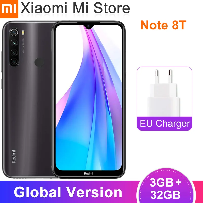 Глобальная версия Xiaomi Redmi Note 8T 3 ГБ ОЗУ 32 Гб ПЗУ NFC мобильный телефон 48MP