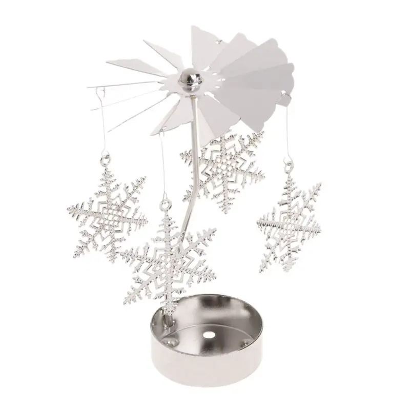 Вращающийся светильник для чая, металлический светильник для свечей, держатель для чая, карусель, домашний декор, подарок E65B
