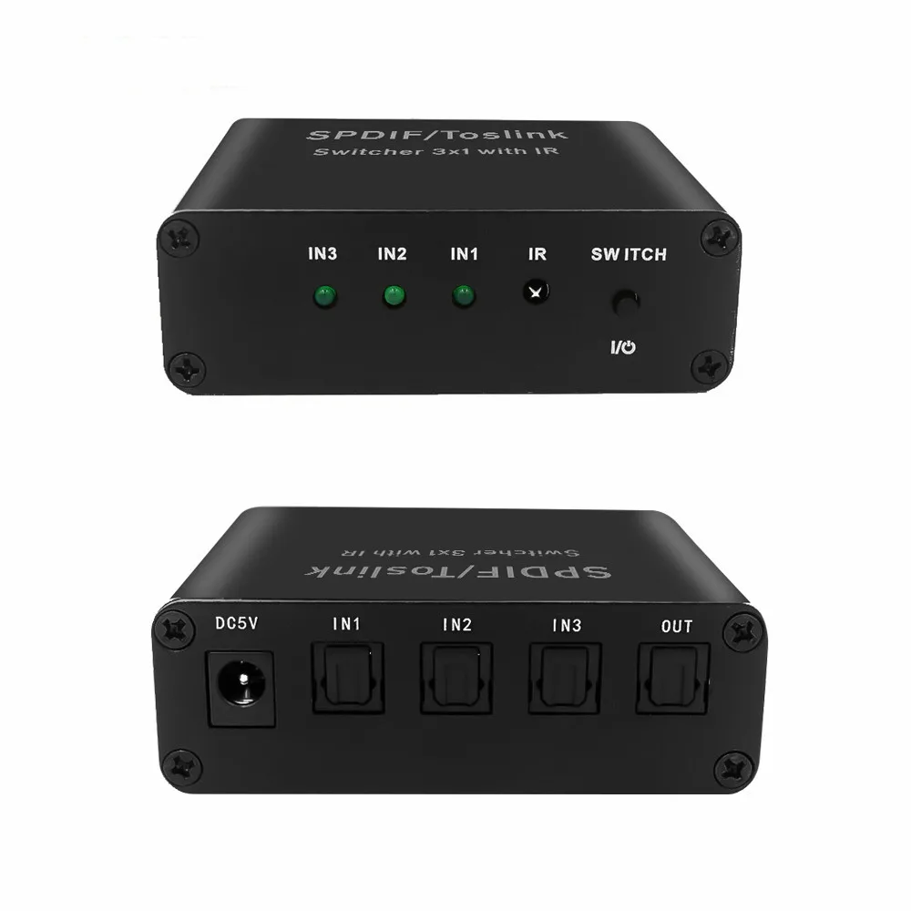 3x1 переключатель SPDIF/TOSLINK ИК-пульт дистанционного управления поддержка цифрового