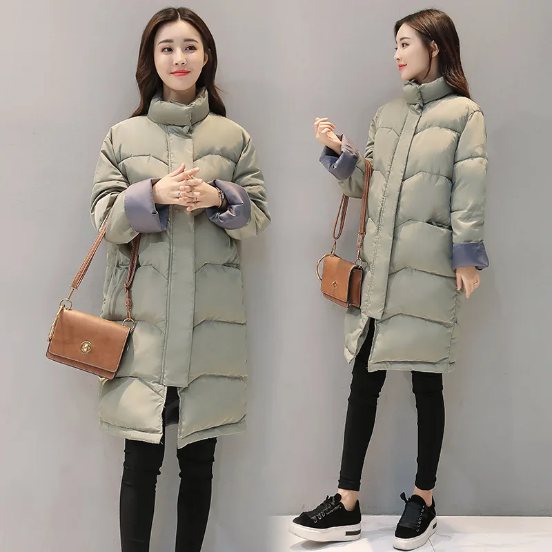 

Cotton-padded Clothes Women's Winter New Style Korean-style Cotton-padded Jacket Loose-Fit BF Mid-length down Jacket Cotton-padd