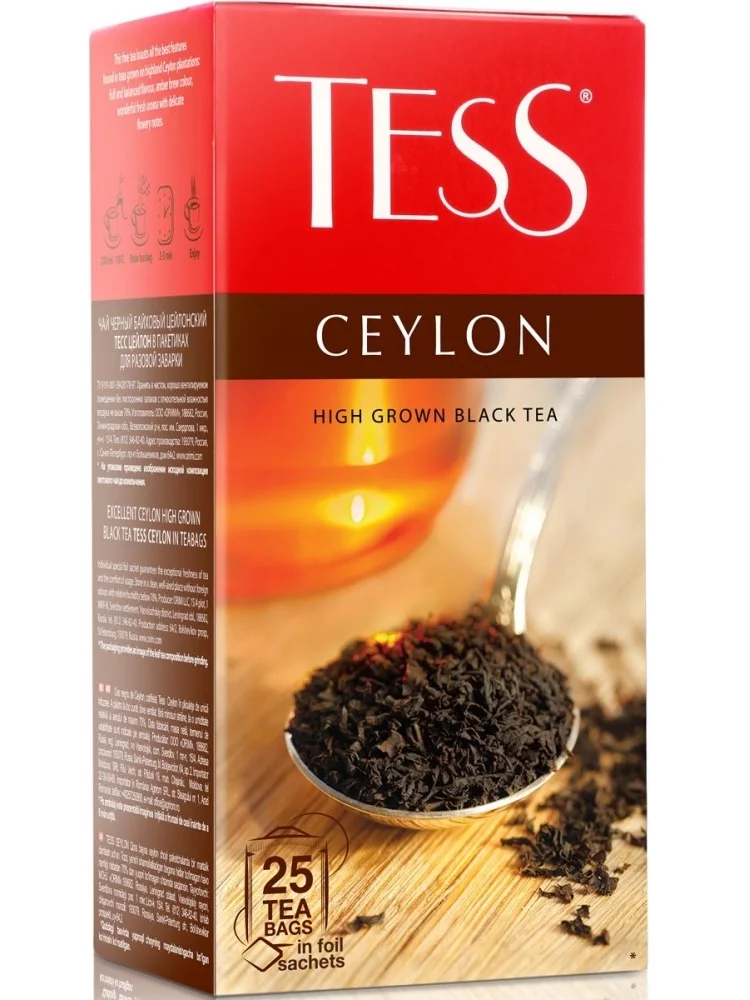 Чай Тess &quotCeylon&quot черный 25 пакетиков|Черный чай| |
