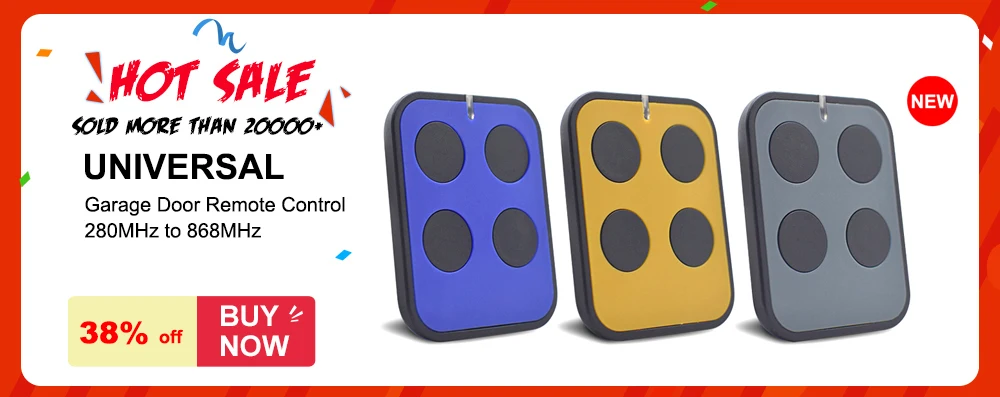 4 in 1 Garage Gate Remote Control Multifrequency 280 - 868MHz Keychain Barrier 433mhz Command Fixed Rolling Code DOORHAN HORMANN