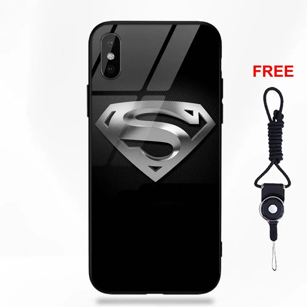 Новое поступление Супермен логотип стиль жесткий для Apple iPhone 5 5C 5S SE 6 6S 7 8 Plus X XS Max XR Силиконовый ТПУ оправа закаленное стекло Капа