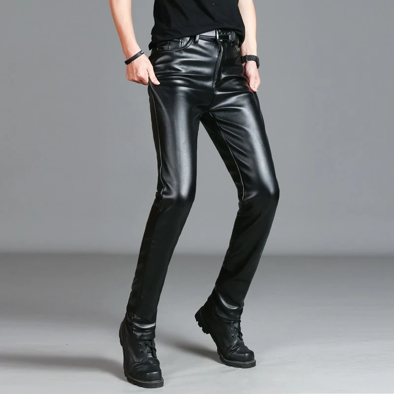 Stretchy leather trousers Clearance