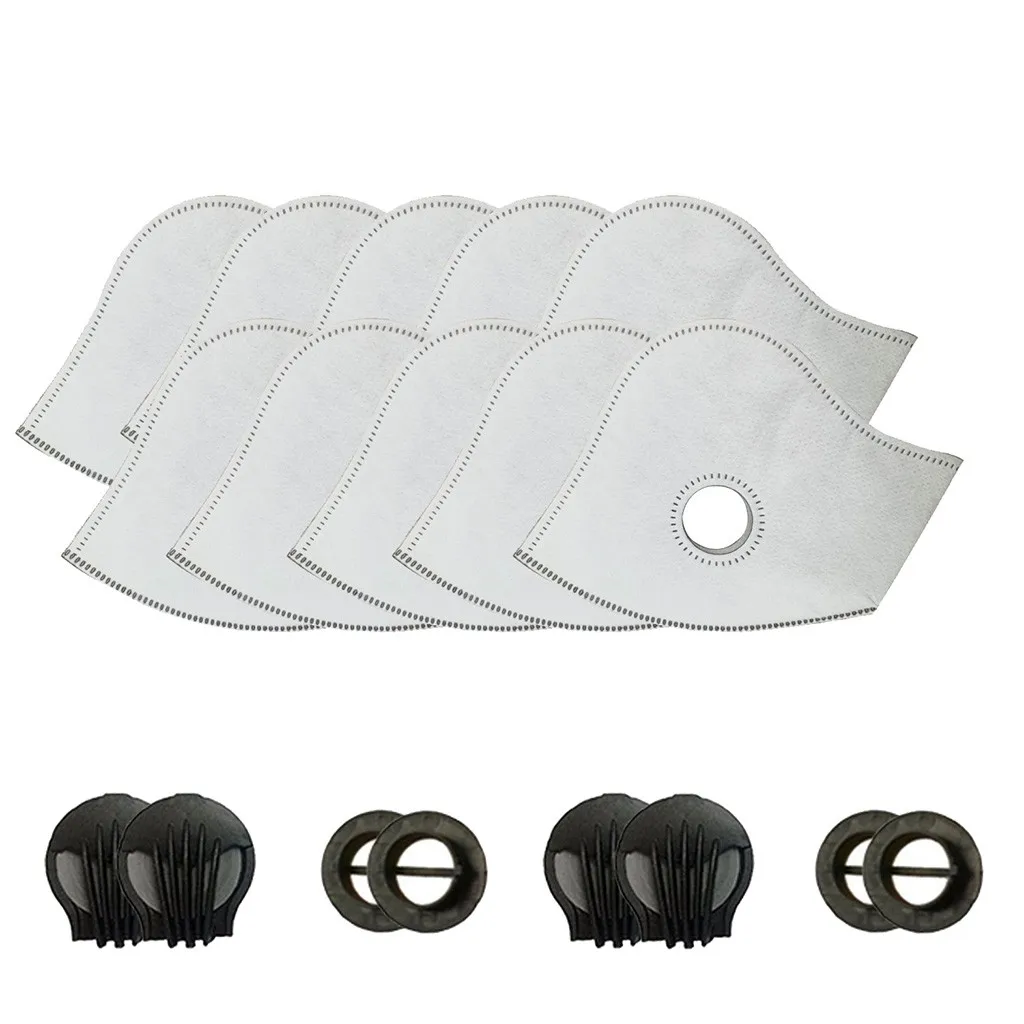 Набор из 10 фильтров с активированным углем N99 PM2.5, 4 выпускных клапана, сменные воздушные клапаны для взрослых, маска для рта, сменная Пылезащитная маска