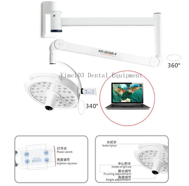 108wled настенный светильник для стоматологической хирургии Pet Surgery с камерой sony