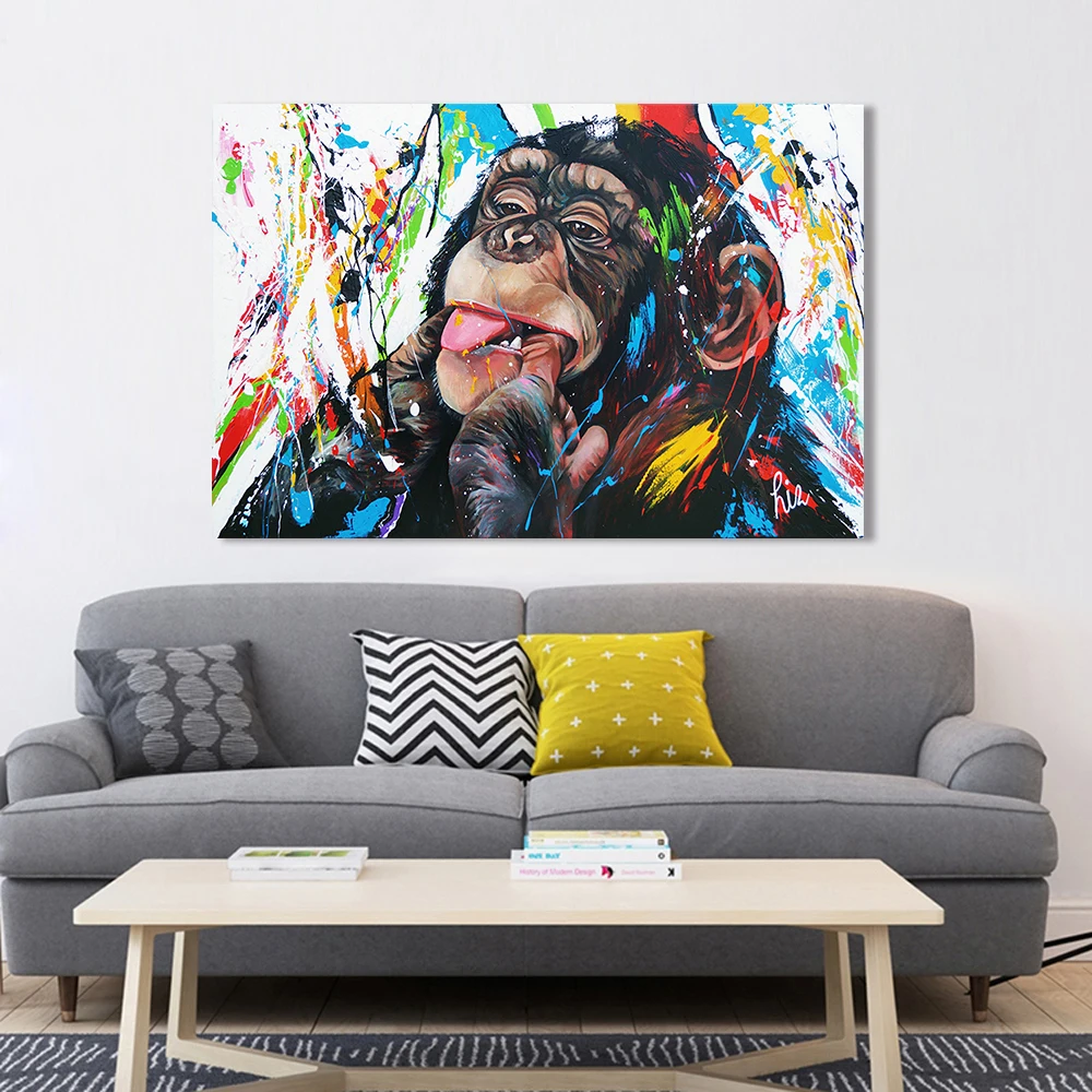 AAHH Vrolijk Schilderij настенная Картина на холсте забавные картины с животными домашний