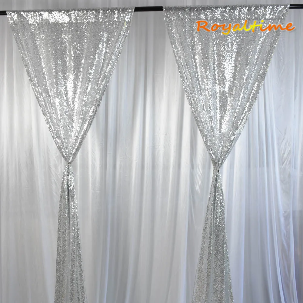 Silver Sequin Backdrop Curtain 002