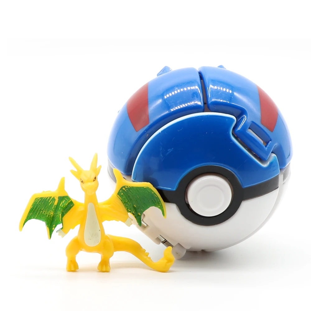 Pikachu Action Figure Cartoon Pop-up Pokemoner Deformation Poke Monster with doll Great Ball Ultra Reversible Ball Model Kid Toy