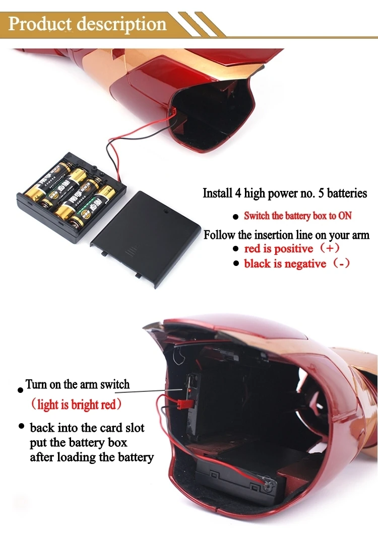 iron man 1:1 armor wearable arm helmet mk42 gloves high quality touch electric open