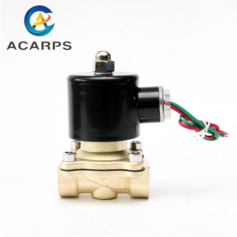 1/2 3/4“ 1 1-1/4 1-1/2 2 válvula solenoide eléctrica DN15 latón normalmente cerrado de la válvula de agua de aire de aceite 12V/24V/220V/110V