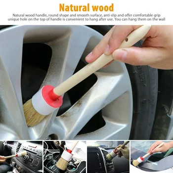 

12Pcs Car Detailing Brush Kit Boar Hair Vehicle / Auto Inner for Wheel Clean Set