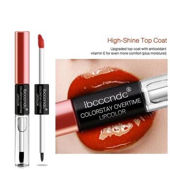 

Red Shimmer Double-End Moisturizing Glossy Liquid Lipstick Lip Balm Makeup Lasting Cosmetic Matte Lip Gloss Elegant Temperament
