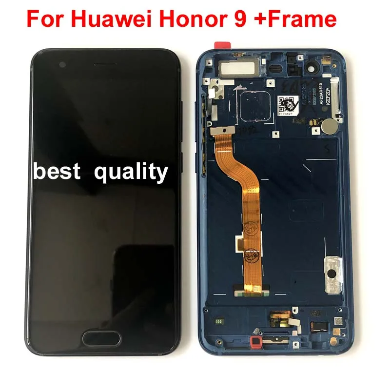 Тестирование нового 5,15 дюйма для huawei honor 9 honor 9 STF-L09 STF-AL10 STF-AL0 ЖК-дисплей экран+ цифровой преобразователь сенсорного ввода с рамкой