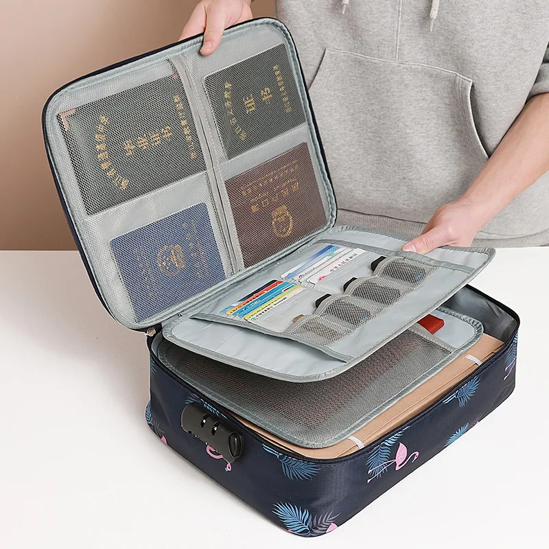 

Waterproof Briefcases Woman Home Certificate Invoice Storage Bag Man Business Travel Multifunction Document Package Accessories