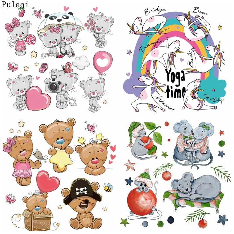 Pulaqi &quotсделай сам&quot с рисунками зверей из мультфильмов для переноса утюгом