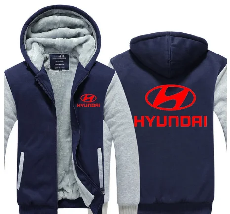 Зимняя мода hoodeis молния для hyundai толстовка мужские толстовки утолщение плюс бархат пальто для мужской одежды 08 f - Цвет: 8