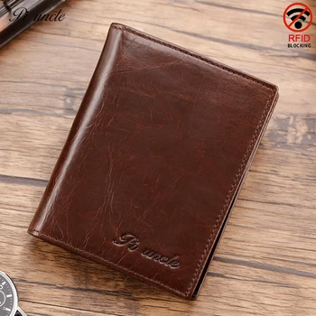 

Brand Genuine Leather Men's RFID Wallet Fold Money Purse Slim Fashion Cards Holder Women's Short Clutch Bags Natural Cowhide New