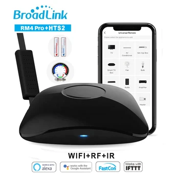 

Broadlink Smart Home RM4 Pro WiFi/IR/RF Universal Remote Controller with HTS2 temperature Humidity USB sensor For iOS Android