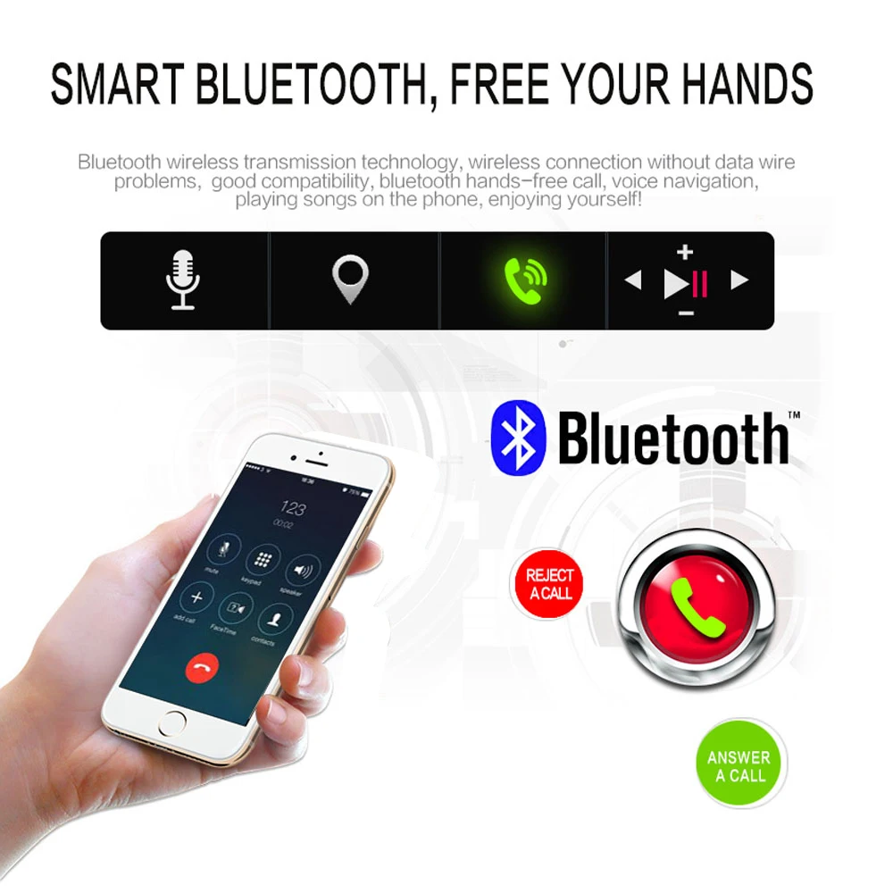 Podofo 7 ''HD Bluetooth автомобильный Радио DVR USB FM SD MP5 мультимедийный плеер сенсорный