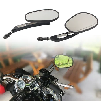 

2Pcs Motorcycle Edge Cut Rearview Side Mirror for Sportster 883 Softail Touring Dyna Matte Black