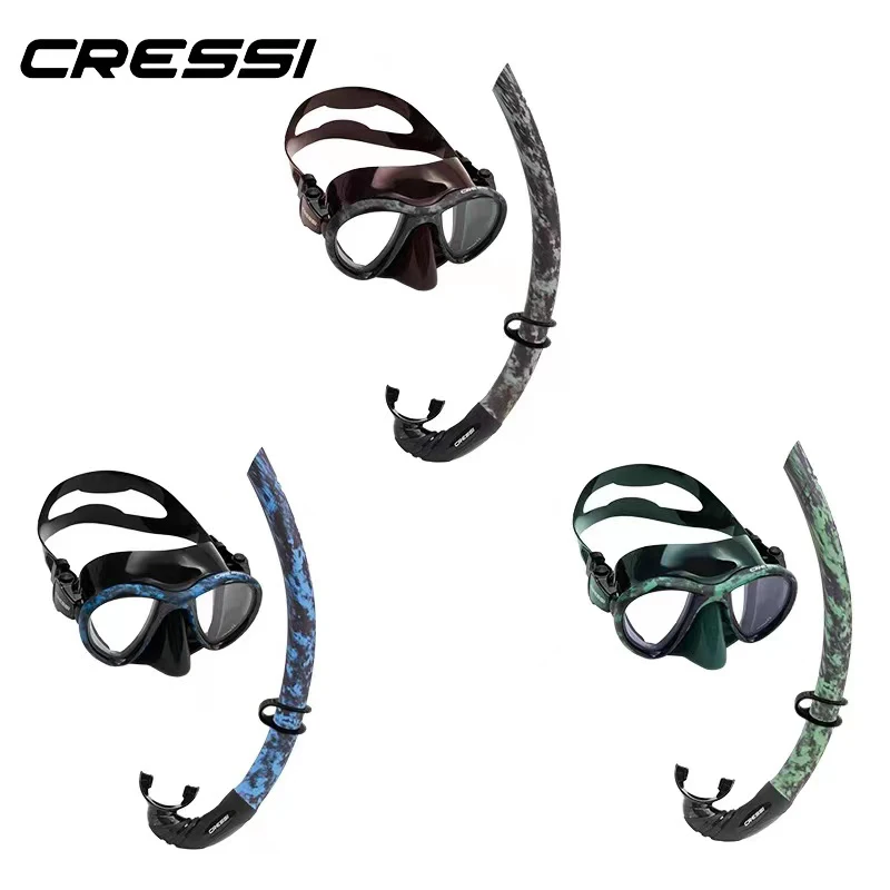 

Cressi HUNTER Camouflage Diving Mask Snorkel Set Scuba Diving Mask Snorkeling Mask Flexible Breathing Tube Set for Adults
